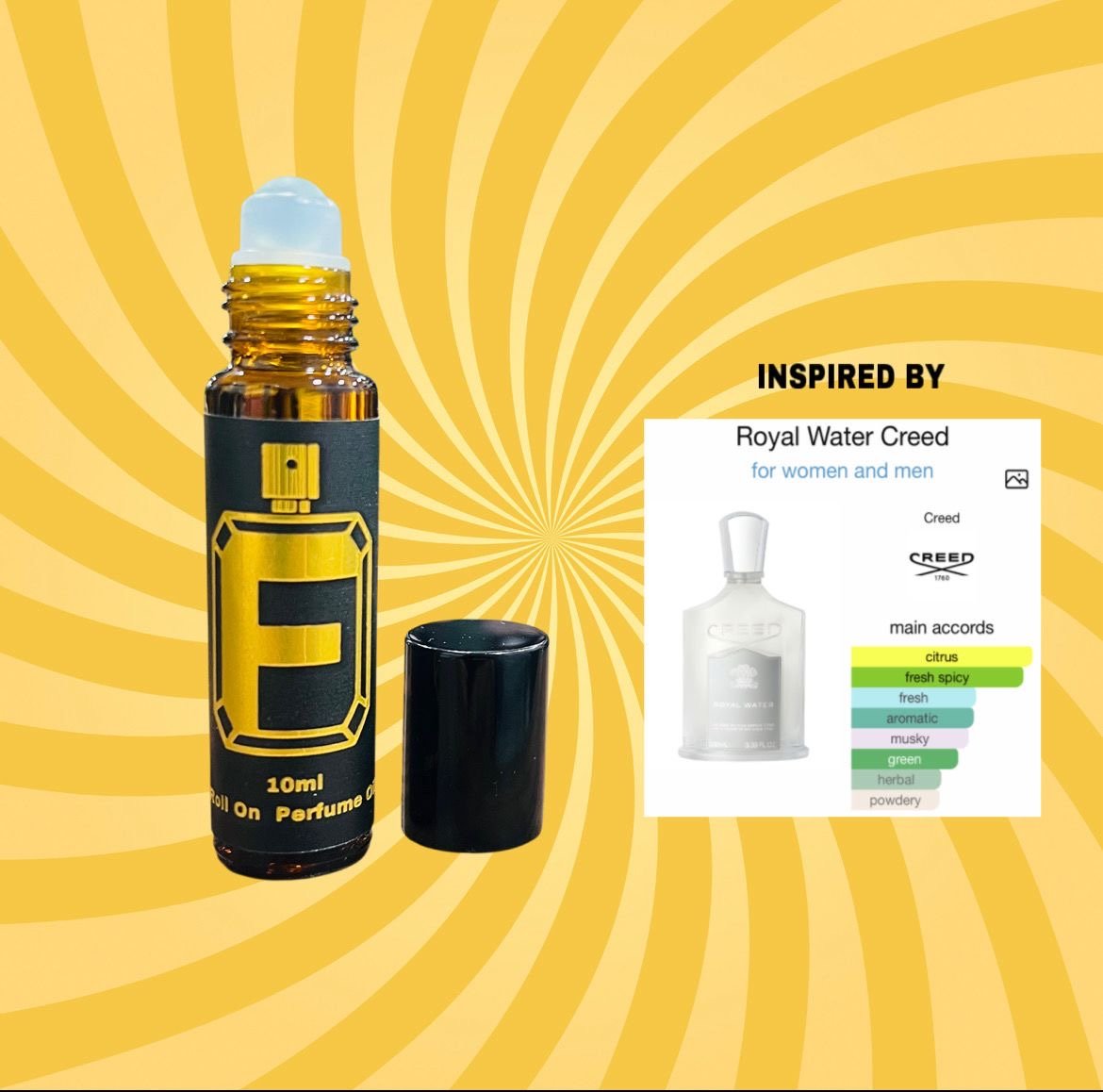 FRAGAHOLIC 10ML PREMIUM CONCENTRATED PERFUME OIL / ATTAR ( inspired BY CREED ROYAL WATER ) 1 FRAGAHOLIC 10ML PREMIUM CONCENTRATED PERFUME OIL / ATTAR ( inspired BY CREED ROYAL WATER )