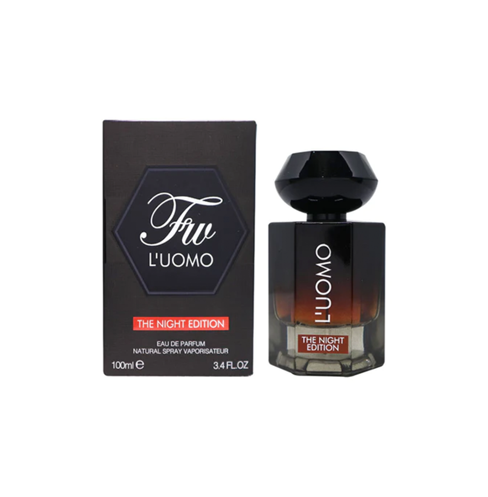 FRAGRANCE WORLD L'UOMO THE NIGHT EDITION EAU DE PARFUM 100ML FOR MEN 1 FRAGRANCE WORLD L'UOMO THE NIGHT EDITION EAU DE PARFUM 100ML FOR MEN