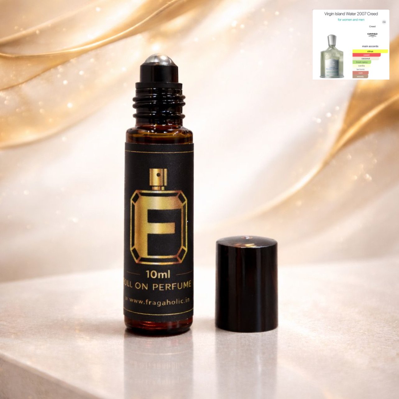 FRAGAHOLIC 10ML PREMIUM CONCENTRATED PERFUME OIL / ATTAR ( INSPIRED CREED VIRGIN ISLAND WATER ) 1 FRAGAHOLIC 10ML PREMIUM CONCENTRATED PERFUME OIL / ATTAR ( INSPIRED CREED VIRGIN ISLAND WATER )