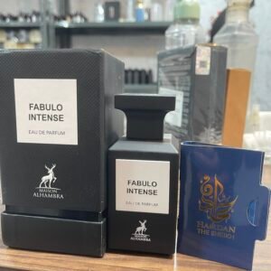 MAISON ALHAMBRA FABULO INTENSE BOTTLE WITH BOX JUST 2-3 SPRAY USED ( FREE OFFICIALS VIAL )